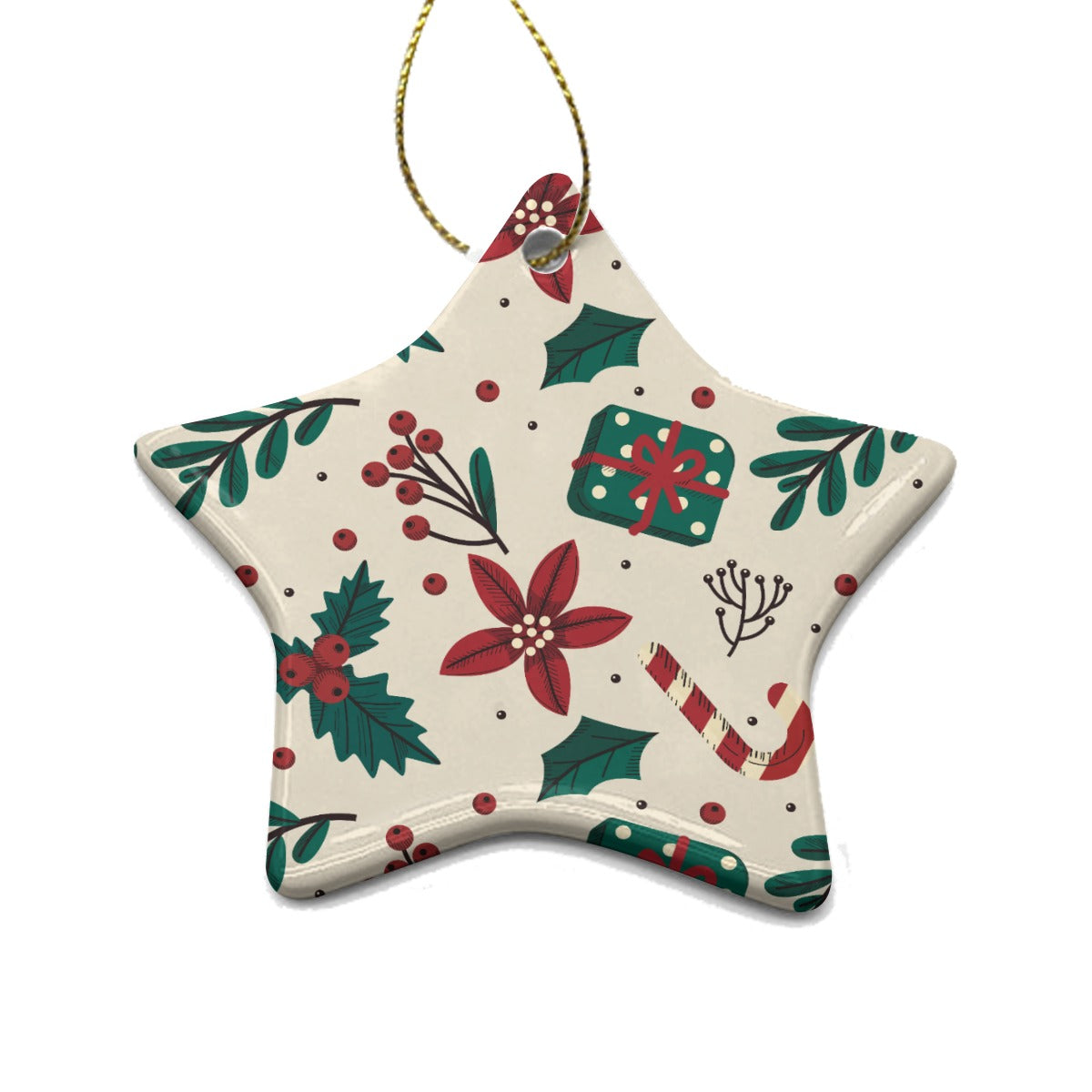Star Shape Christmas Ceramic Decoration Ornaments