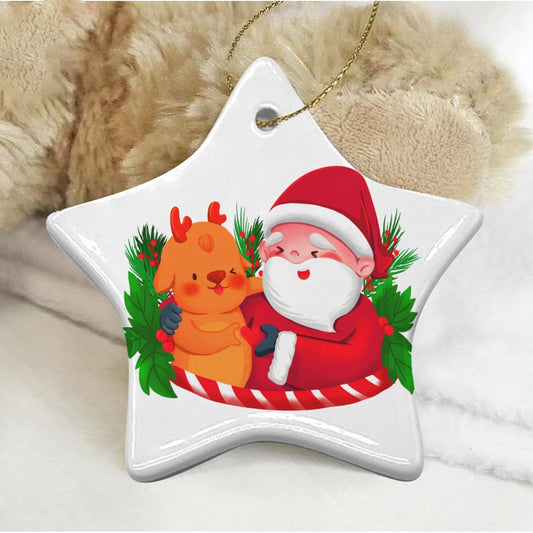 Star Shape Christmas Ceramic Decoration Ornaments