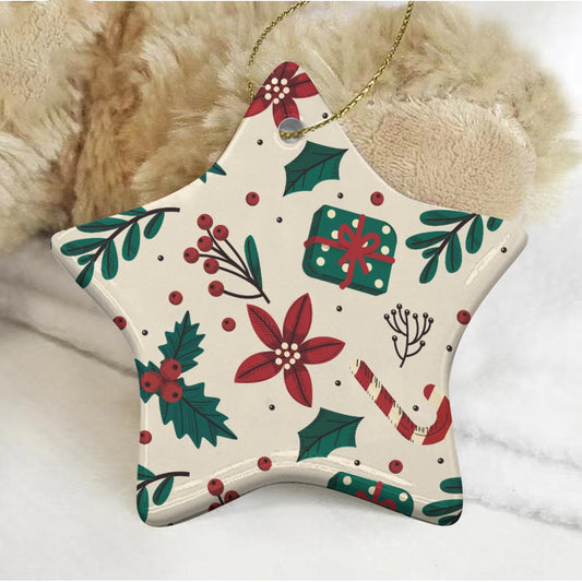 Star Shape Christmas Ceramic Decoration Ornaments